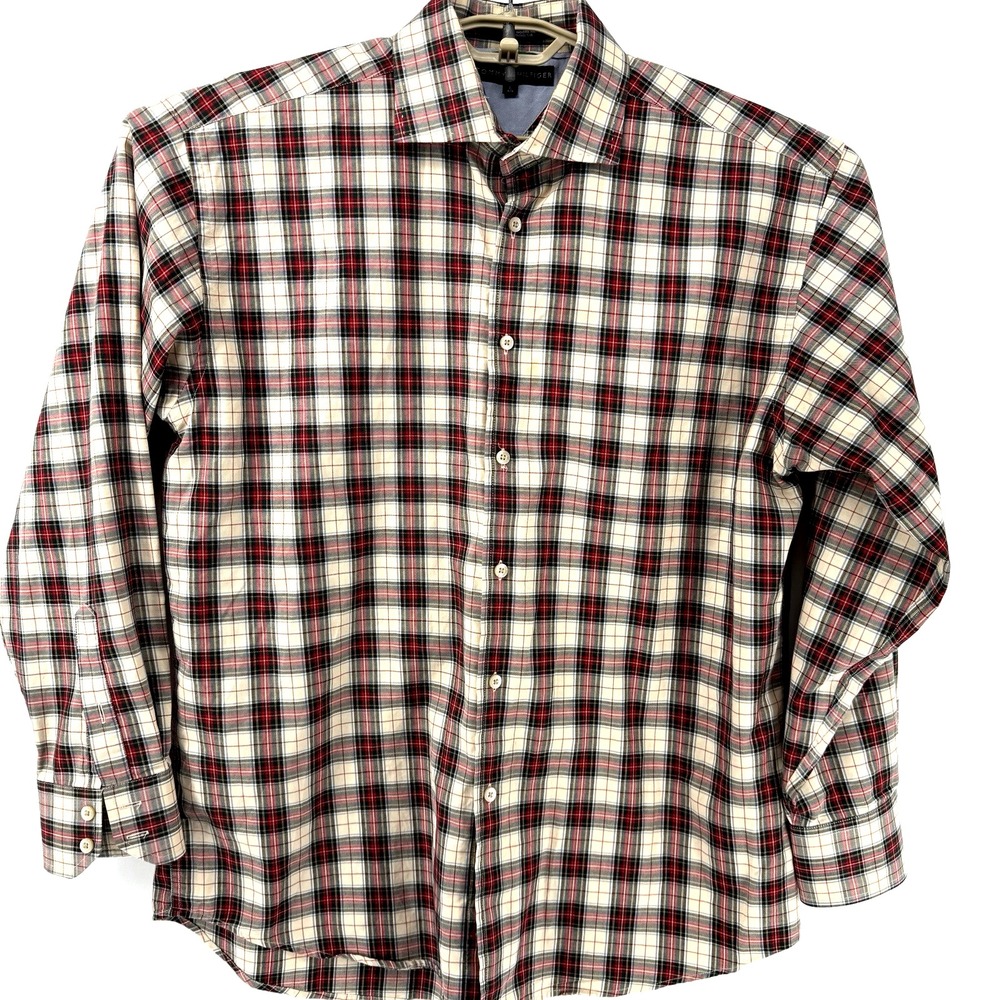 Tommy Hilfiger Men's Long Sleeve Plaid Button Up Size Large